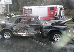 Російські журналісти в Донецьку попали в аварію - фото
