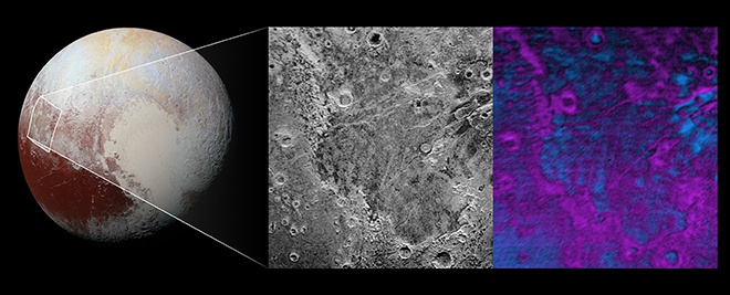NASA показала ділянку поверхні Плутона, де відбувається сублімація метанового льоду - фото