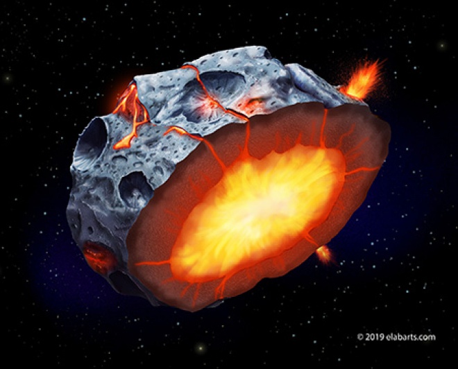 На металевих астероїдах можливо вивергалися залізні вулкани - фото