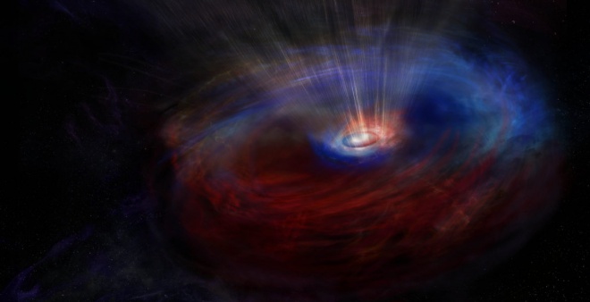 Виявлено надмасивну чорну діру з незвичним другим акреційним диском - фото