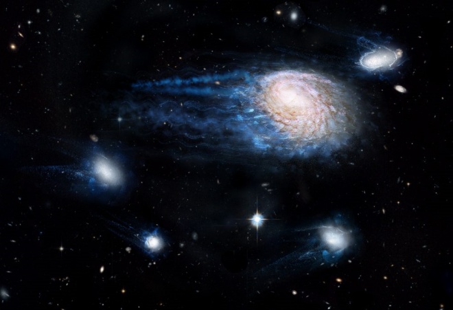 Великі галактики крадуть зореутворюючий газ у своїх менших сусідів - фото