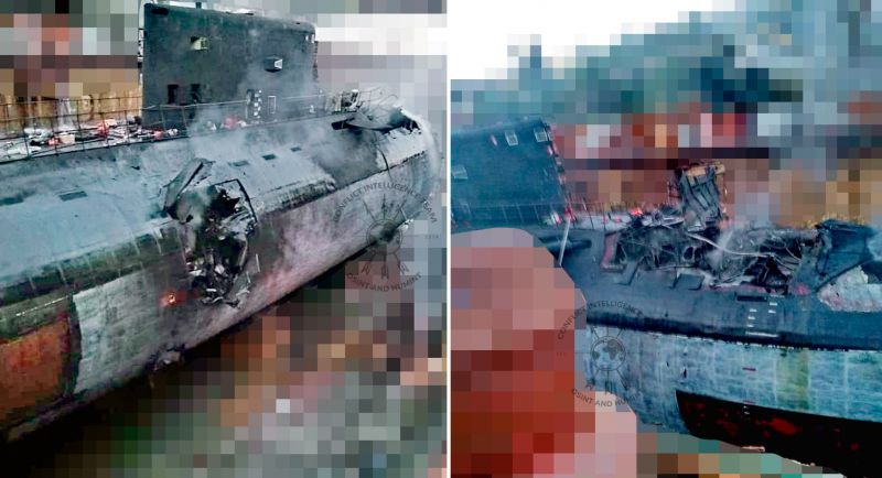 З′явилися фото з пошкодженим підводним човном, ймовірно "Ростовом" в Севастополі - фото