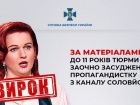 До 11 років ув’язнення заочно засуджено пропагандистку з каналу Соловйова
