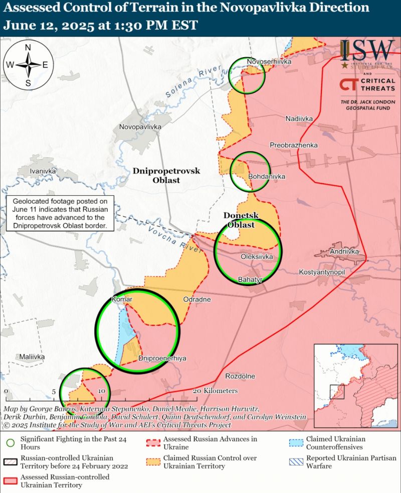 ISW: окупанти намагаються вирівняти лінію фронту для просування в Дніпропетровщину - фото