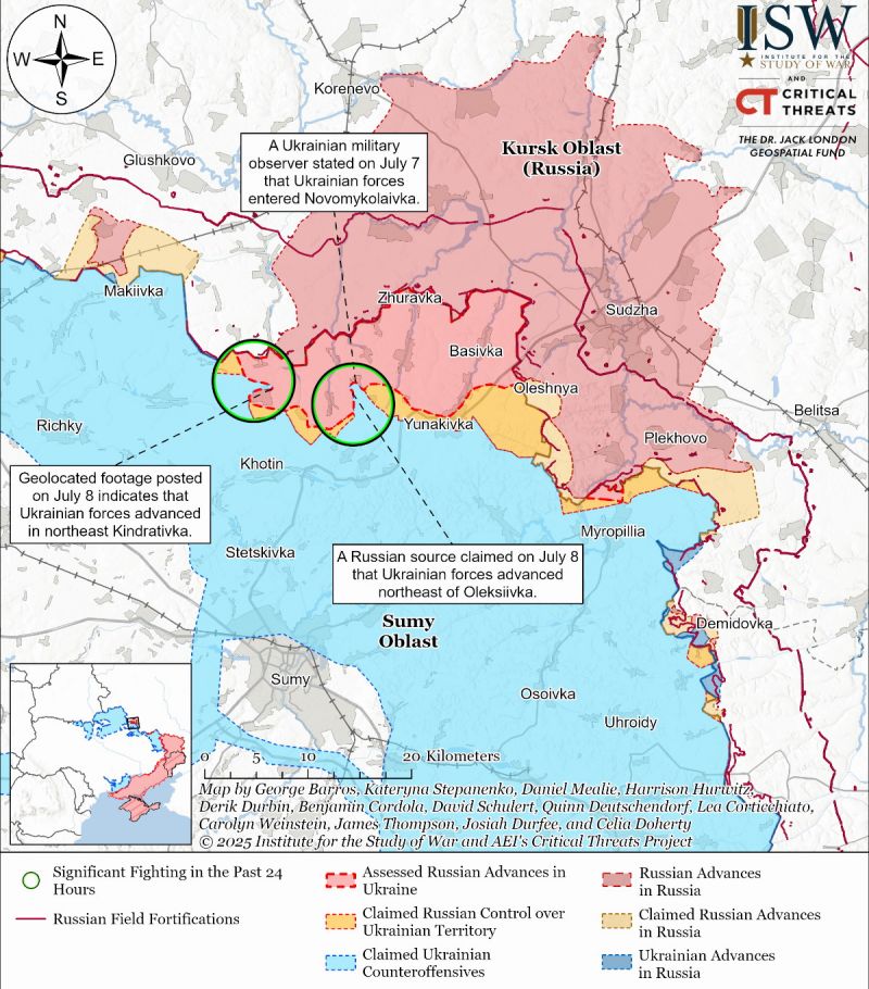 ISW: українські війська просунулися на півночі Сумщини - фото