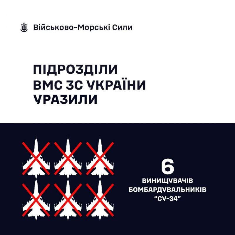 ВМС заявили про ураження відразу 6 ворожих Су-34М - фото