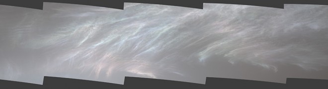 сияющие облака на Марсе