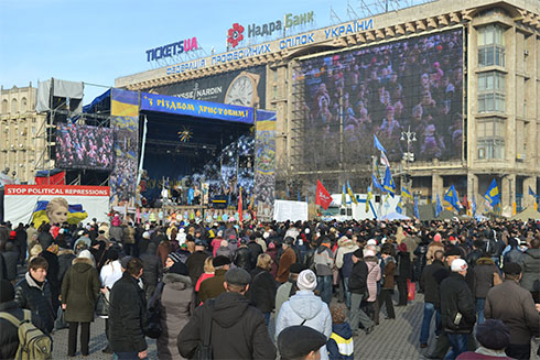 люди на Евромайдане 7 января, фото 1