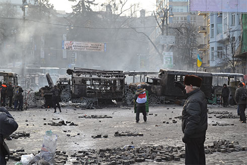 столкновения на Грушевського в Киеве 20 января - фото 4