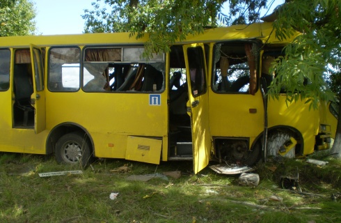 На Черкасчине автобус с пассажирами врезался в дерево - фото