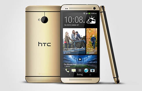 HTC выпустила золотистый смартфон One - фото