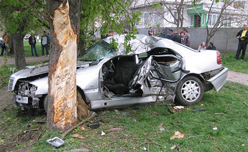 В Прилуках автомобиль врезался в дерево - 5 погибших - фото
