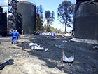 Ликвидация пожара на нефтебазе в Глевахе продолжается