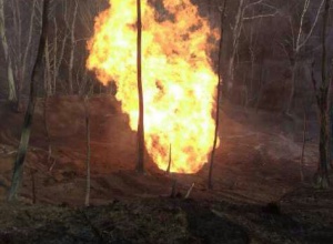 На Закарпатье пылает газопровод "Союз" - фото