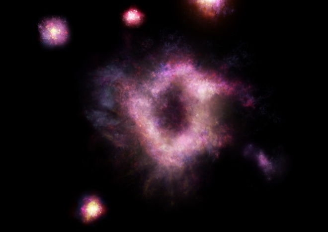 Астрономы наблюдают "космическое огненное кольцо", 11 миллиардов лет назад - фото