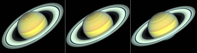 Хаббл показал смену сезонов на Сатурне - фото