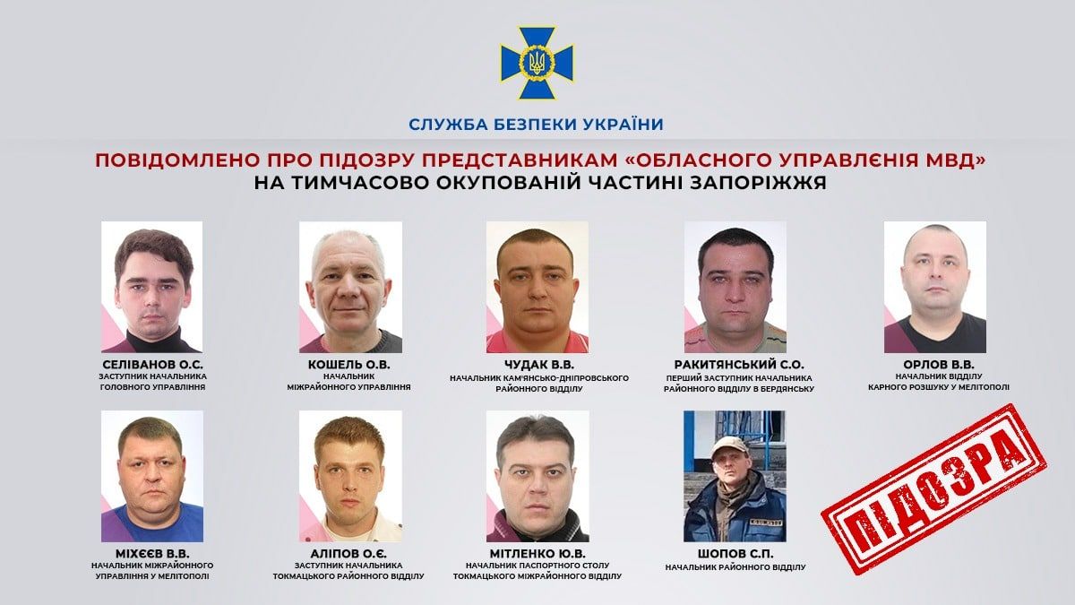 СБУ идентифицировала всех коллаборантов из рядов оккупационного “мвд рф” на Запорожье - фото