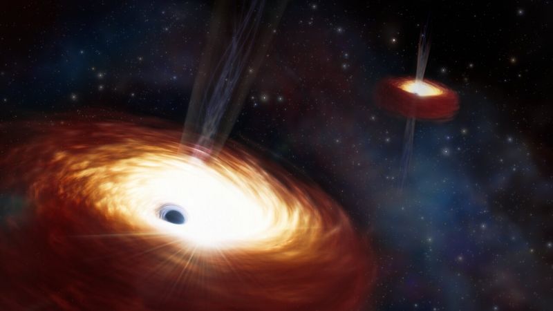 Пара сверхмассивных черных дыр остановила свое слияние, почему? - фото