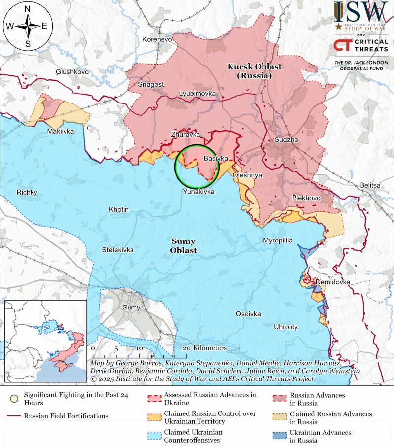 ISW: посещение путиным Курской области связано с планами захвата Сум и Сумщины - фото