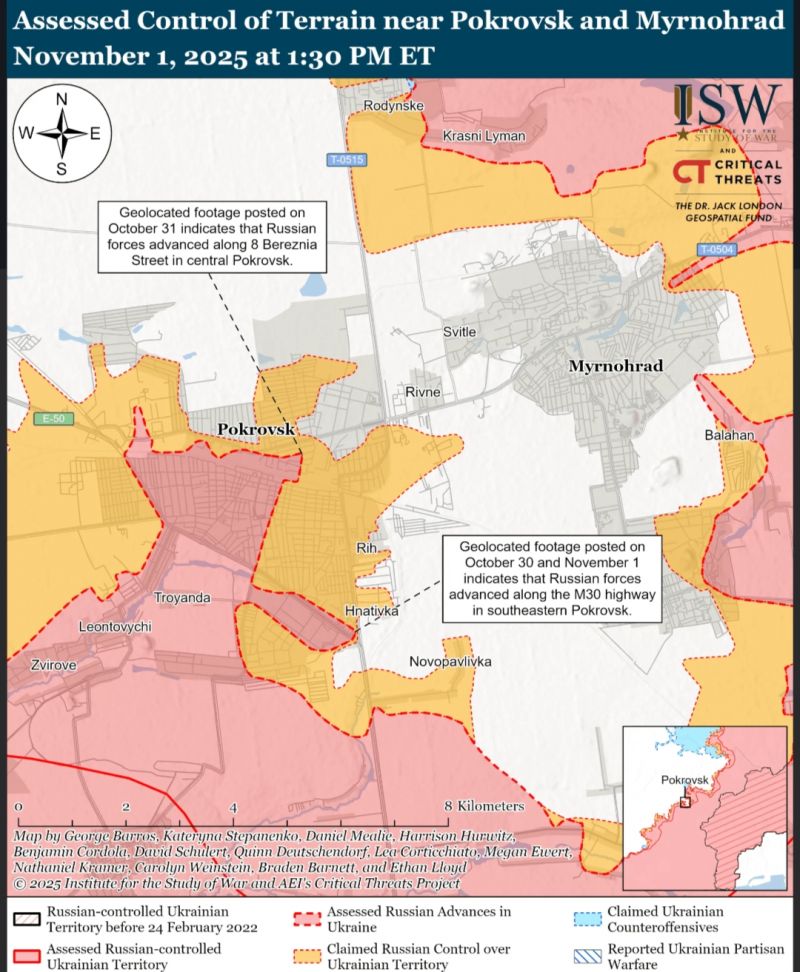 ISW: оккупанты усиливают наступление в Покровске - фото