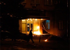 Підпалили офіс ICTV - фото