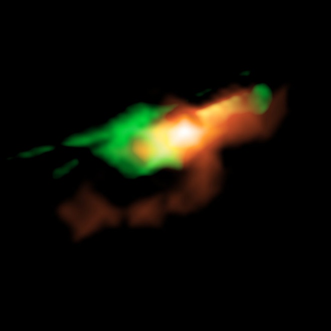 Астрономи побачили як галактичний газ піддається впливу молодих струменів із надмасивної чорної діри - фото