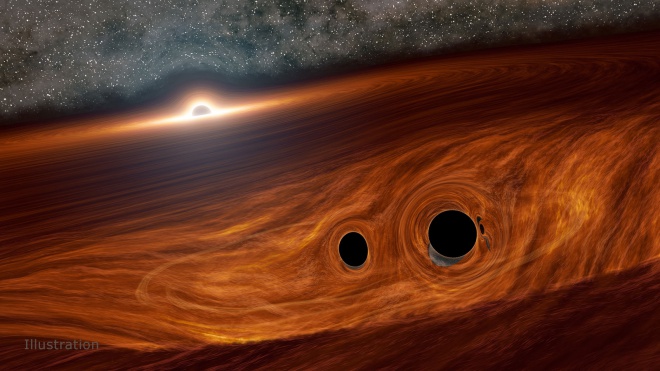 Зіткнення чорних дір може вибухати зі світлом - фото