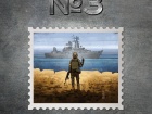 Обрано ескіз для поштової марки з російським кораблем, що йде на*уй