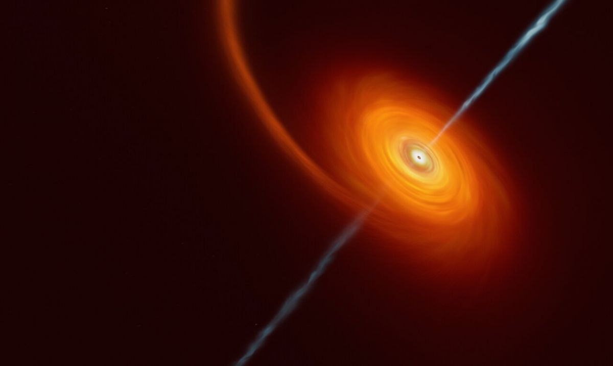 Виявлено найвіддаленішу чорну діру, що поглинає зірку - фото