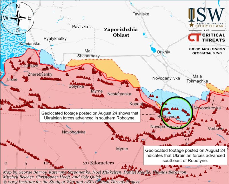 ISW: українські війська ще більше розширили прорив російської оборони на Запоріжжі - фото