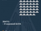 Збито 41/80 ударних БпЛА, 32 локаційно втрачені