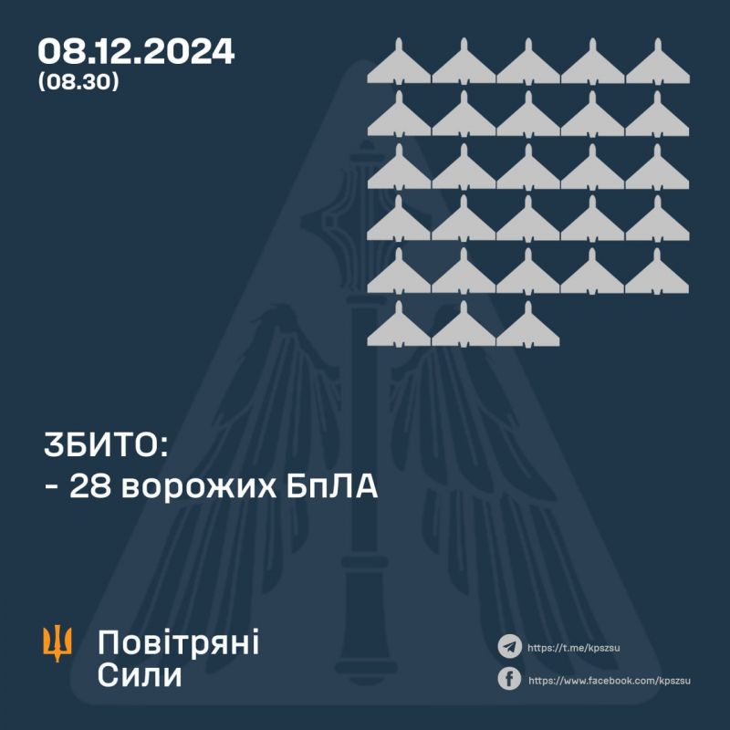 Збито 28 російських БпЛА, ще 46 локаційно втрачено - фото