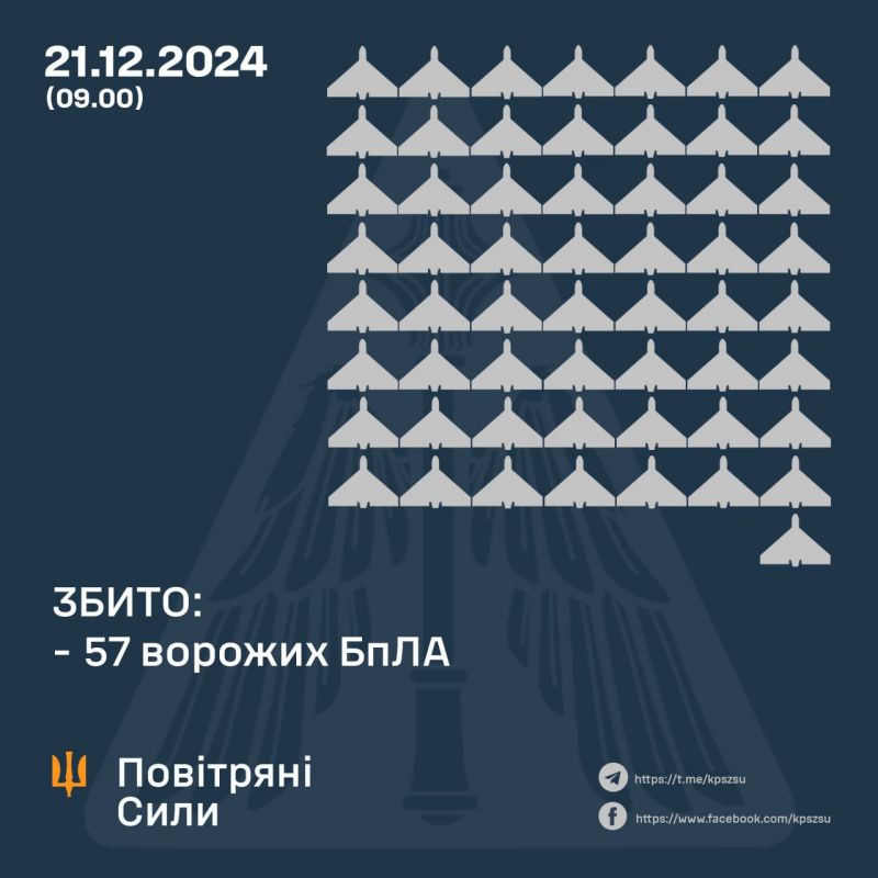 Збито 57/113 БпЛА, ще 56 локаційно втрачені - фото