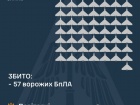 Вночі збито 57 безпілотників, ще 42 локаційно втрачені