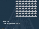 Збито 56 із 77 безпілотників, ще 18 локаційно втрачені