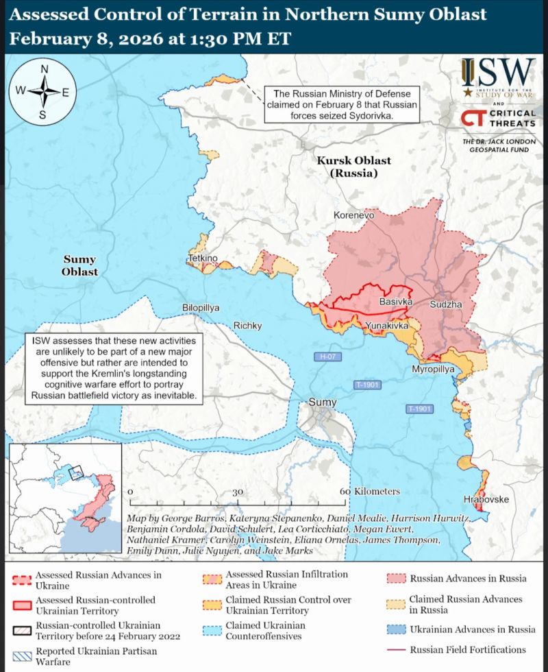 ISW: окупанти заявляють про просування на Сумщині у рамках кампанії когнітивної війни - фото