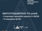 Вночі збито/подавлено 2 з 12 ракет і 111 зі 121 БпЛА