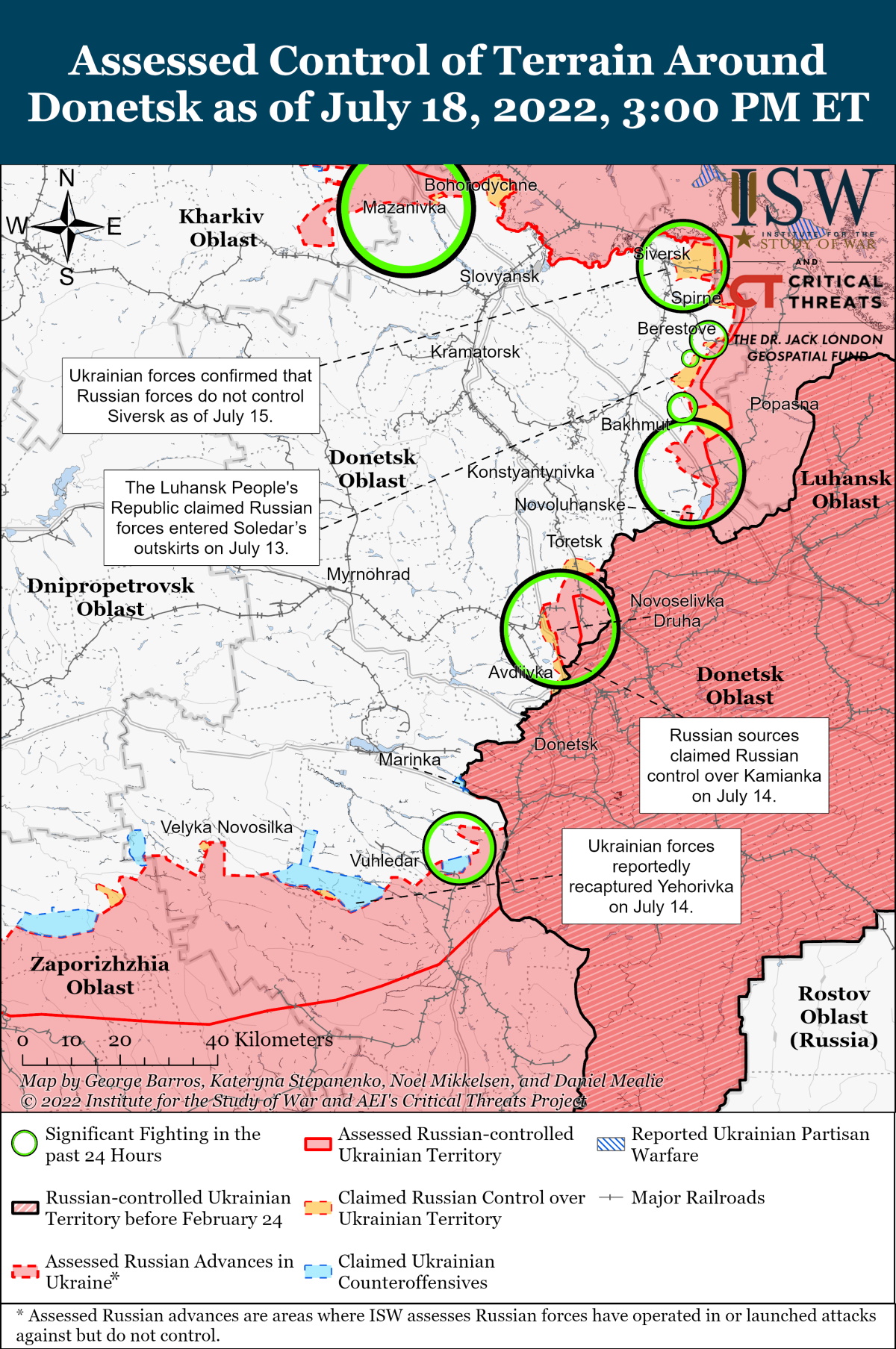 карта бойових дій на Донбасі