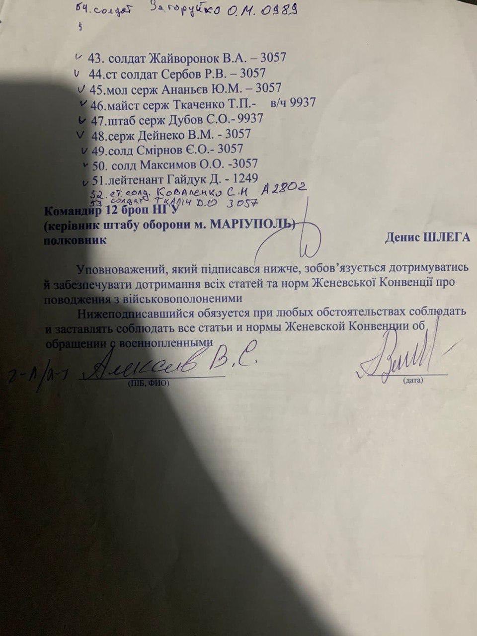 підпис Алєксєєва