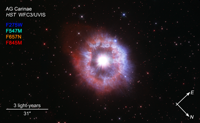 яркая голубая переменная AG Carinae