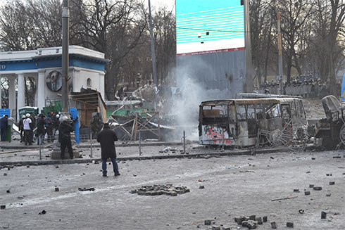 столкновения на Грушевського в Киеве 20 января - фото 3