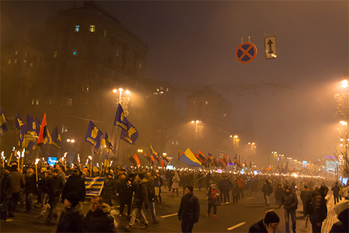 факельное шествие на честь Дня рождения Степана Бандеры на фото 6