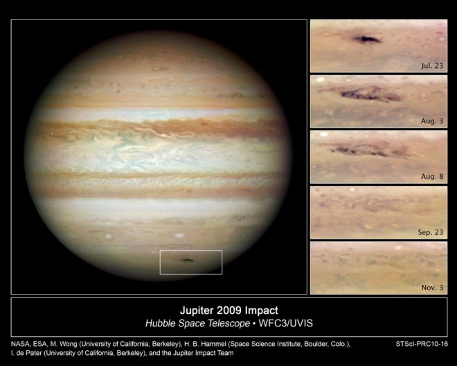 шрам от удара на Юпитере