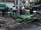 Снесли забор строительства на столичной улице Коцюбинского