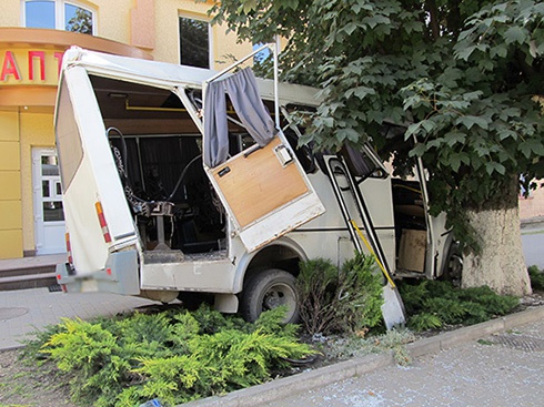 В Каменец-Подольском маршрутка врезалась в дерево, есть пострадавшие - фото
