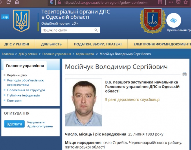 О подозрении сообщено первому заместителю главы налоговой Одесщины - фото
