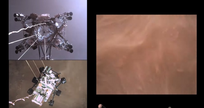 НАСА опубликовало первое видео с приземлением марсохода Perseverance - фото