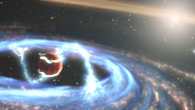 Хаббл наблюдает, как растет планета-гигант - фото