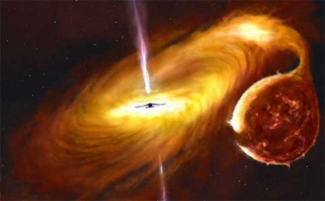Обнаружена черная дыра с искривленным аккреционным диском - фото