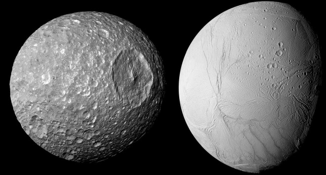 Луна Сатурна, похожая на Звезду смерти, возможно, имеет нечто интересное под поверхностью - фото